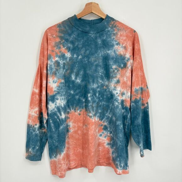 Free People Tie Dye Long Sleeve Tee in Blue Combo, Sz Small, Boho Festival - Picture 3 of 11